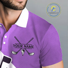 Load image into Gallery viewer, Purple Golf Bag Mens Golf Polo Shirts Custom Golf Shirts, Golf Attire For Men NBT577
