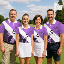 Load image into Gallery viewer, Purple Golf Bag Mens Golf Polo Shirts Custom Golf Shirts, Golf Attire For Men NBT577