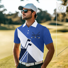 Load image into Gallery viewer, Blue Golf Bag Mens Golf Polo Shirts Custom Golf Shirts, Golf Attire For Men NBT579