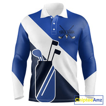 Load image into Gallery viewer, Blue Golf Bag Mens Golf Polo Shirts Custom Golf Shirts, Golf Attire For Men NBT579