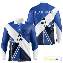 Load image into Gallery viewer, Blue Golf Bag Mens Golf Polo Shirts Custom Golf Shirts, Golf Attire For Men NBT579