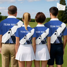 Load image into Gallery viewer, Blue Golf Bag Mens Golf Polo Shirts Custom Golf Shirts, Golf Attire For Men NBT579