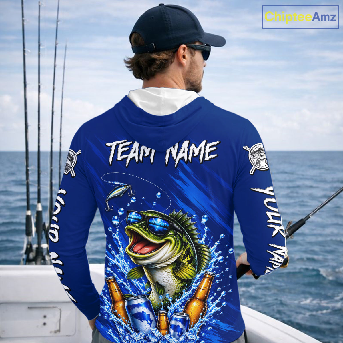 Custom Bass Fishing Shirts, Funny Bass Fishing Beer Shirts Long Sleeve Hooded For Team NBT1139