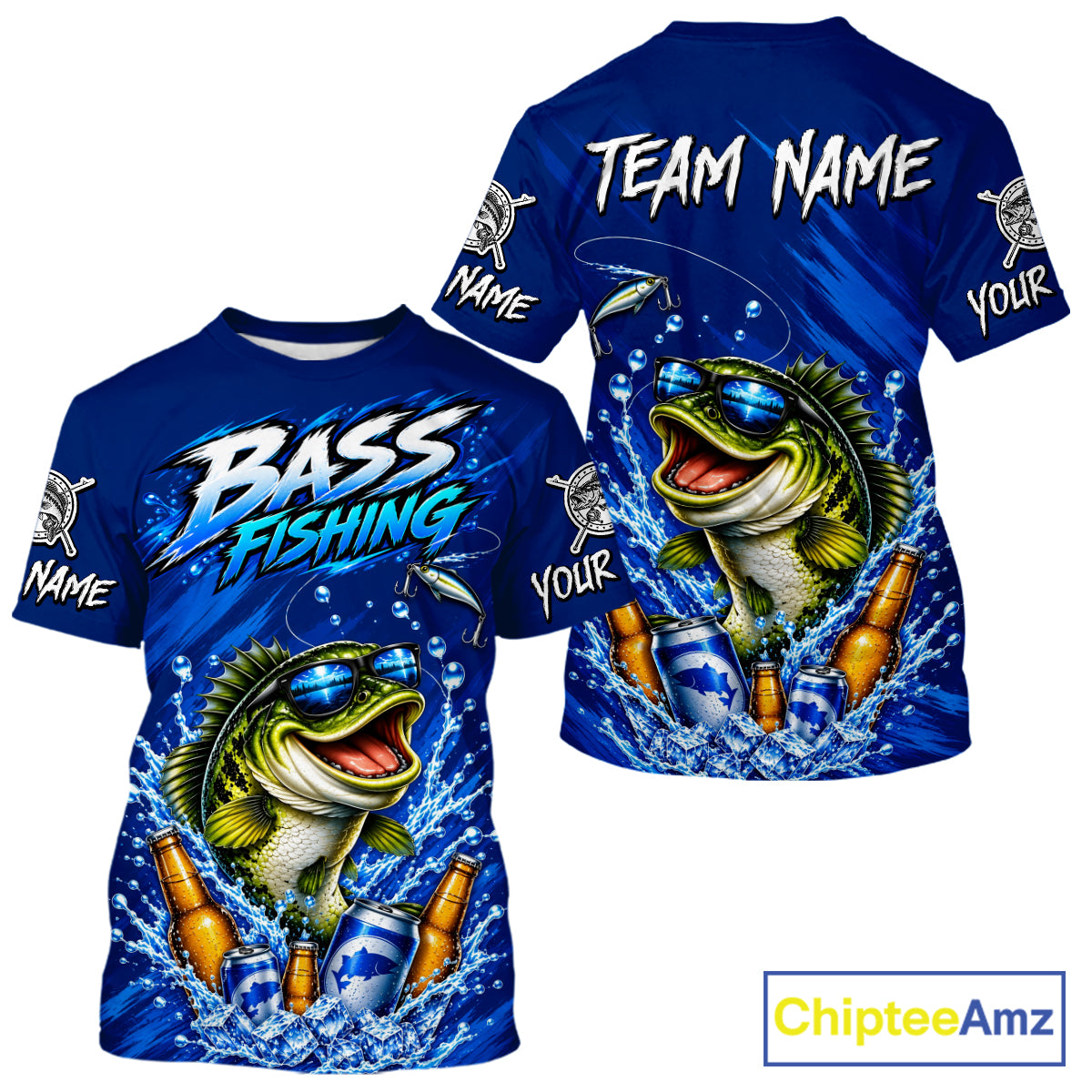 Custom Bass Fishing T-Shirts, Funny Bass Fishing Beer Shirts For Team NBT1139
