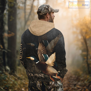 Beautiful Mallard Duck Hunting 3D Print Camouflage Shirts, Duck Hunting Clothes NBT208