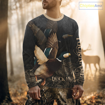 Beautiful Mallard Duck Hunting 3D Print Camouflage Shirts, Duck Hunting Clothes NBT208