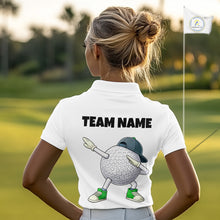 Load image into Gallery viewer, White Funny Golf Ball Custom Team Polo Shirt, Personalized Womens Golf Polo Shirt, Golf Lovers Gift NBT603