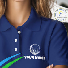 Load image into Gallery viewer, Blue Funny Golf Ball Custom Team Polo Shirt, Personalized Womens Golf Polo Shirt, Golf Lovers Gift NBT604