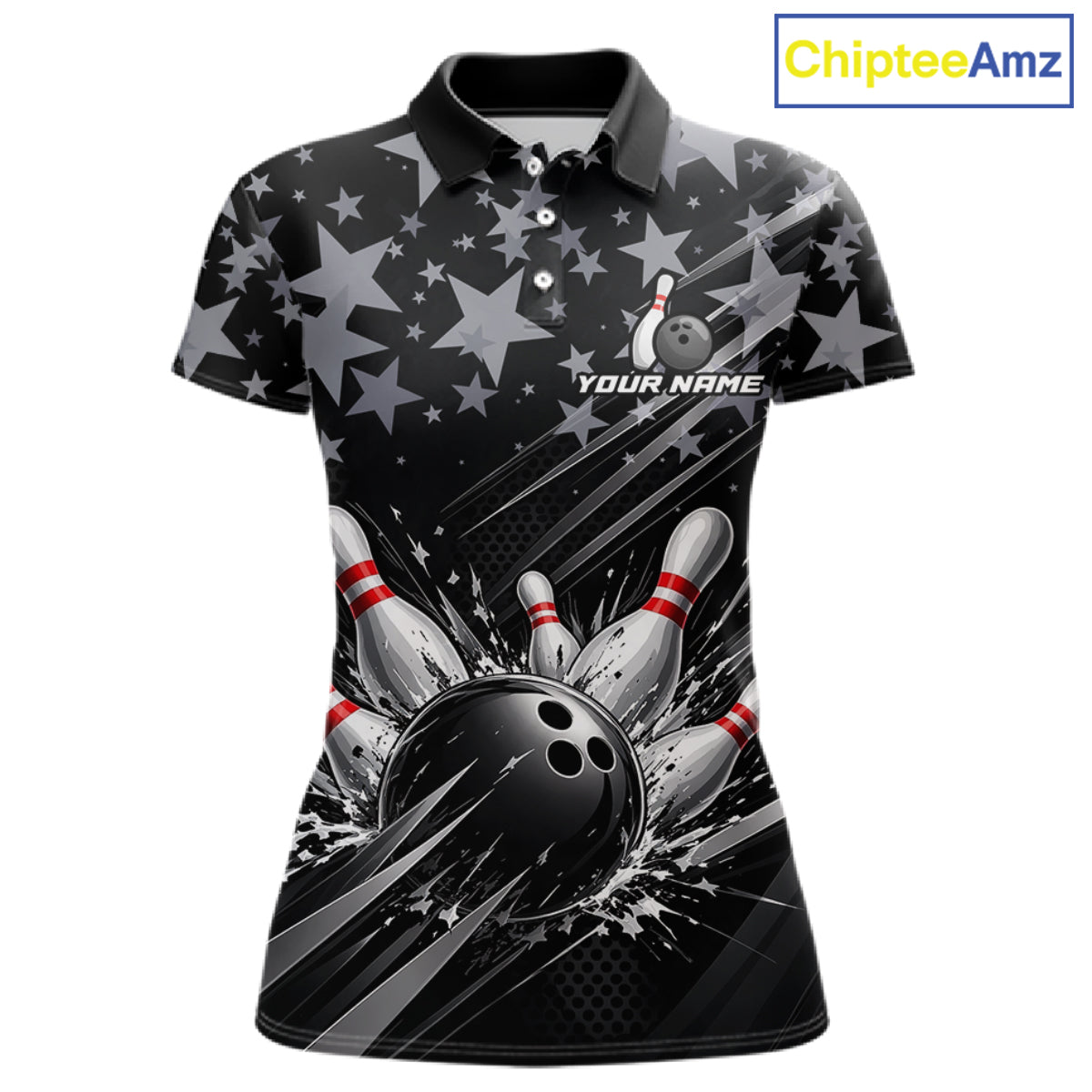 Personalized Women Bowling Shirt Star Bowling Ball And Pins Team Bowling Jerseys For Women NBT1167
