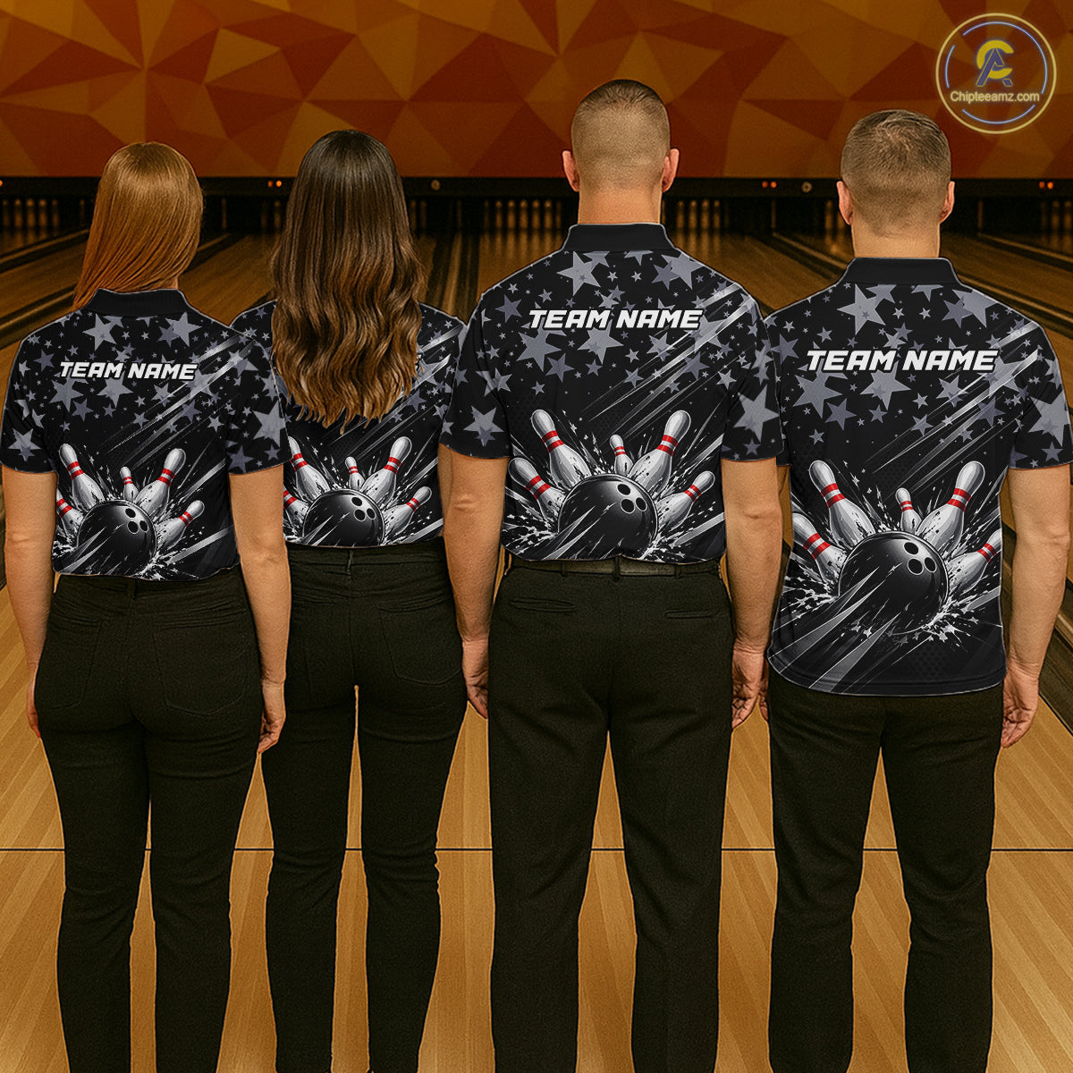 Personalized Mens Bowling Shirt Star Bowling Ball And Pins Team Bowling Jerseys For Men NBT1167