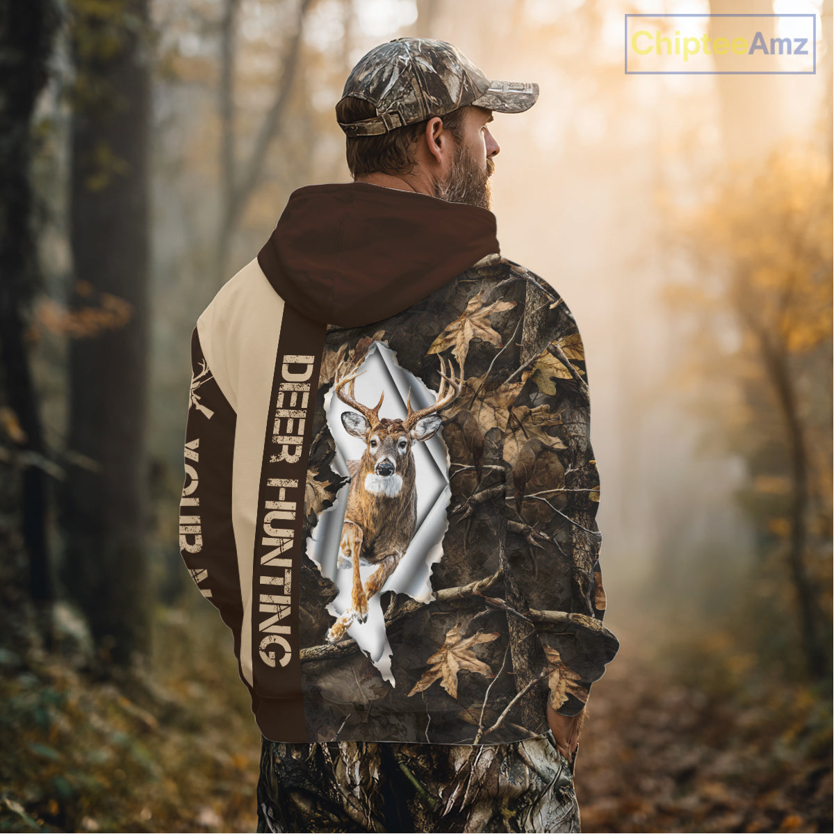 Whitetail Deer Hunting Shirt Forest Camo Custom Name Hunting Clothes For Deer Hunters NBT329