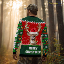 Load image into Gallery viewer, Funny Ugly Christmas Pattern Deer Hunting Custom Name 3D All Over Print Shirts Christmas Shirt NBT285