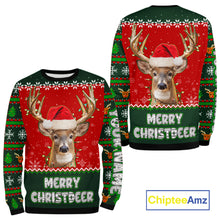 Load image into Gallery viewer, Funny Ugly Christmas Pattern Deer Hunting Custom Name 3D All Over Print Shirts Christmas Shirt NBT285