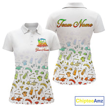 Load image into Gallery viewer, Womens Golf Polo Shirts Colorful Tie Dye Pattern Custom Name, Golf Shirts For Ladies NBT500