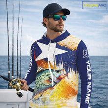 Load image into Gallery viewer, Custom Texas Flag Crappie Fishing Shirts, Funny Fishing Beer Shirts Long Sleeve Hooded For Team NBT617