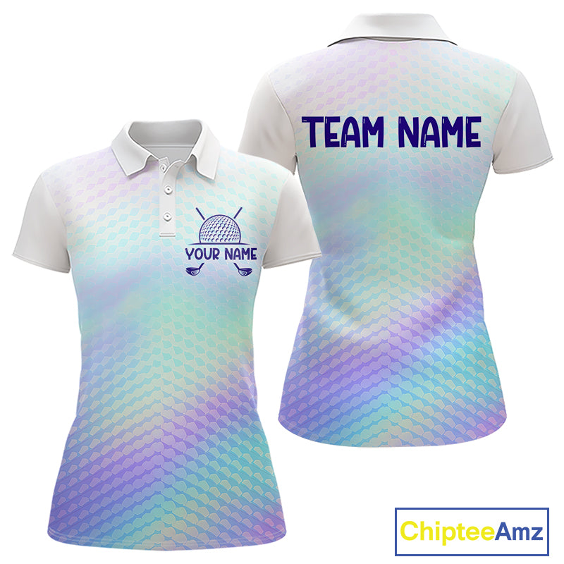 Hologram Womens Polo Golf  Shirts Custom Name Golf Shirt For Women, Golf Team Clothes NBT506