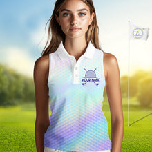 Load image into Gallery viewer, Hologram Womens Sleeveless Polo Golf Shirts Custom Name Golf Shirt For Women, Golf Team Clothes NBT506