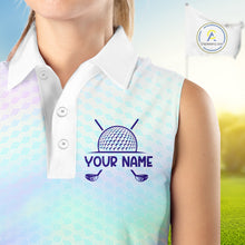 Load image into Gallery viewer, Hologram Womens Sleeveless Polo Golf Shirts Custom Name Golf Shirt For Women, Golf Team Clothes NBT506