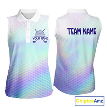 Load image into Gallery viewer, Hologram Womens Sleeveless Polo Golf Shirts Custom Name Golf Shirt For Women, Golf Team Clothes NBT506