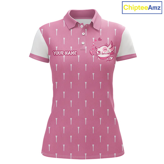 front view of cat mom funny womens golf polo shirt for mother’s day gifts