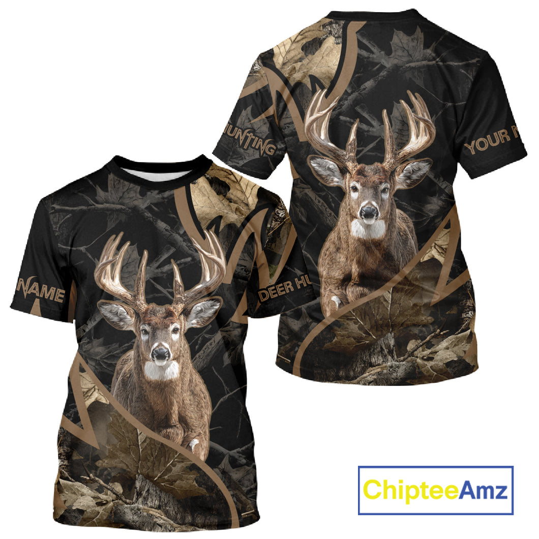 Best Whitetail Deer Hunting Black Camouflage 3D Printing Shirts, Gift Ideas for Hunters NBT236