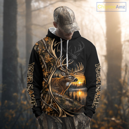 Whitetail Deer Hunting Forest Camo Custom Name 3D All Over Print Shirts NBT1217