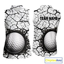 Load image into Gallery viewer, Golf Ball Breaking Sleeveless Polo Shirt, Black And White Cracking Pattern Polo Shirt, Best Golf Gift For Women NBT542