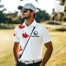 Load image into Gallery viewer, Custom Canadian Flag Mens Golf Polo Shirt Custom Maple Leaves Canada Golf Shirt For Men, Golf Gifts NBT556