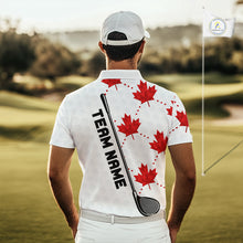 Load image into Gallery viewer, Custom Canadian Flag Mens Golf Polo Shirt Custom Maple Leaves Canada Golf Shirt For Men, Golf Gifts NBT556
