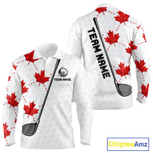 Load image into Gallery viewer, Custom Canadian Flag Mens Golf Polo Shirt Custom Maple Leaves Canada Golf Shirt For Men, Golf Gifts NBT556