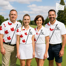Load image into Gallery viewer, Custom Canadian Flag Mens Golf Polo Shirt Custom Maple Leaves Canada Golf Shirt For Men, Golf Gifts NBT556