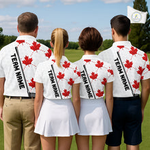 Load image into Gallery viewer, Custom Canadian Flag Mens Golf Polo Shirt Custom Maple Leaves Canada Golf Shirt For Men, Golf Gifts NBT556