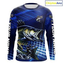 Load image into Gallery viewer, Blue Camo Walleye Custom Fishing Shirts Long Sleeve, Walleye Fishing Shirts NBT446