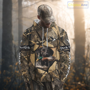 Mallard Duck Hunting Black Labrador Retriever Camo 3D Shirts, Duck Hunting Gifts NBT193