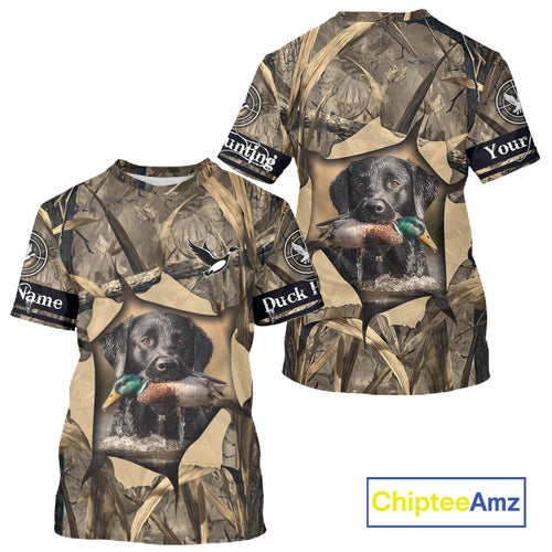 Mallard Duck Hunting Black Labrador Retriever Camo 3D Shirts, Duck Hunting Gifts NBT193
