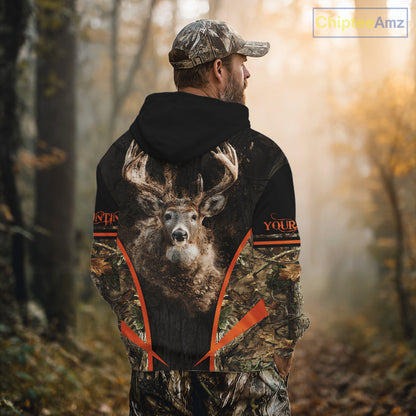 Personalized Whitetail Deer Hunting Shirt Brown Camo Custom Name, Deer Hunting Clothes NBT280