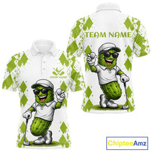 Load image into Gallery viewer, Funny Pickles Mens Golf Polo Shirt, Matching Golf Polo, Argyle Pattern Golf Shirts For Mens NBT611