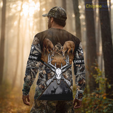 Load image into Gallery viewer, Whitetail Deer Hunting Custom Name Camo Shirt, Deer Hunting Clothing, Camouflage Deer Shirts NBT281