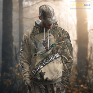 Mallard Duck Hunting Brown Camouflage 3D All Over Printed Shirts, Duck Hunting Clothes for Hunter NBT155