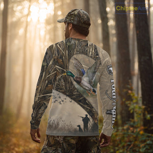 Mallard Duck Hunting Brown Camouflage 3D All Over Printed Shirts, Duck Hunting Clothes for Hunter NBT155