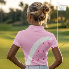 Load image into Gallery viewer, Golf Against Cancer Pink Golf Icon Men's Polo Shirt, Breast Cancer Awareness Womens Golf  Shirt, Golf Gifts NBT530