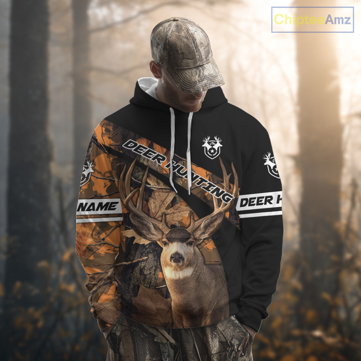 Deer Hunting Orange Camouflage Custom Name Shirts, Personalized Deer Hunting Clothes, Hunting Gifts NBT167