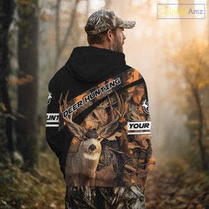 Deer Hunting Orange Camouflage Custom Name Shirts, Personalized Deer Hunting Clothes, Hunting Gifts NBT167