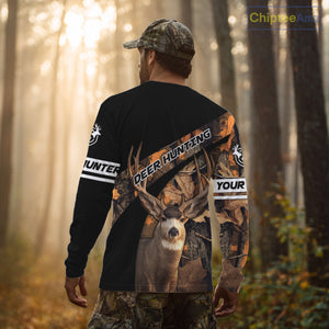 Deer Hunting Orange Camouflage Custom Name Shirts, Personalized Deer Hunting Clothes, Hunting Gifts NBT167
