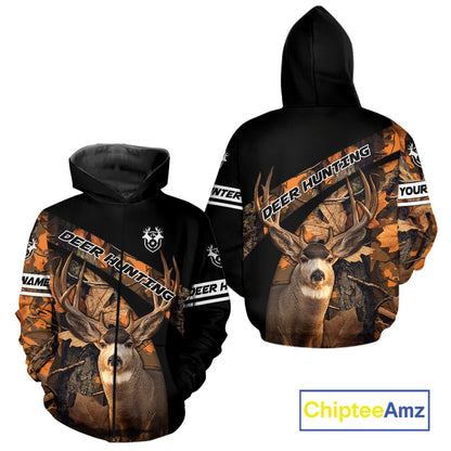 Deer Hunting Orange Camouflage Custom Name Shirts, Personalized Deer Hunting Clothes, Hunting Gifts NBT167