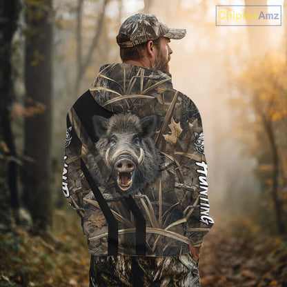 Custom Hog Hunting Camo 3D Printed Shirts, Boar Hunting Shirt for Hunter, Hunting Gifts NBT176