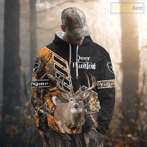 Whitetail Deer Hunting Camo Custom Name 3D Prints Shirts for Men, Hunting Gifts NBT182