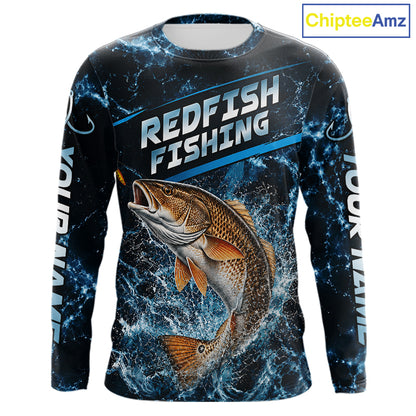 Custom Redfish Fishing Camo Long Sleeve Fishing Shirts, Personalized Redfish Fishing Team Jerseys NBT1032