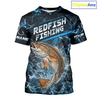 Custom Redfish Fishing Camo Fishing T-Shirts, Personalized Redfish Fishing Team Jerseys NBT1032