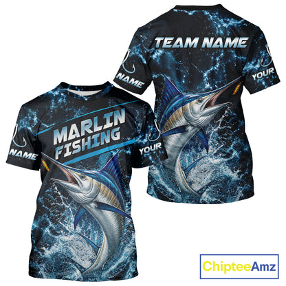 Custom Marlin Fishing Camo Fishing T-Shirts, Personalized Marlin Fishing Team Jerseys NBT1033